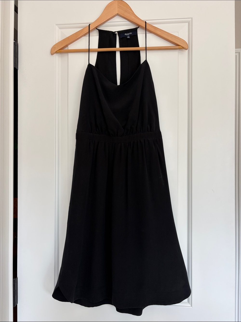 Madewell Black Spaghetti-Strap Halter Dress